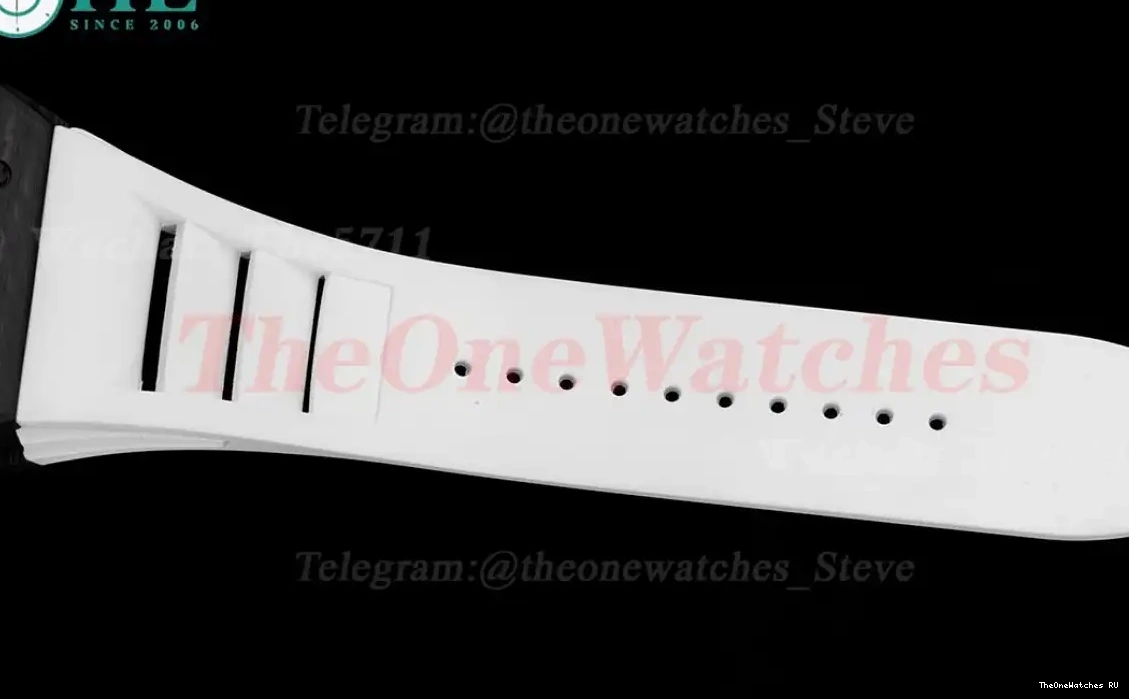 White RMUL2 On RM055 Rubber BBRF Dial NTPT Real Strap Skeleton White V2 0407